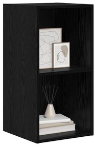 Armário de TV de Parede em Carvalho Preto - 37 x 37 x 72 cm, Feito em