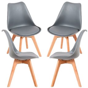 Pack 4 Cadeiras Synk Basic - Cinza escuro