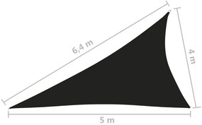 Para-sol estilo vela tecido oxford triangular 4x5x6,4 m preto