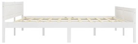 Estrutura de cama 200x200 cm madeira de pinho maciça branco
