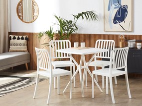 Conjunto de 4 cadeiras de jardim brancas SERSALE Beliani