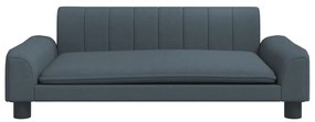 Sofá infantil 90x53x30 cm tecido cinzento-escuro