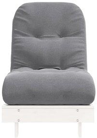 Sofá-cama futon com colchão 60x206x11 cm pinho maciço branco