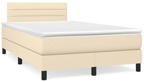 Cama boxspring com colchão 120x190 cm tecido cor creme