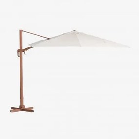 Parasol 290 Cm Em Tecido E Alumínio Cannes Bege Nude - Castanho Madeira Média - Sklum
