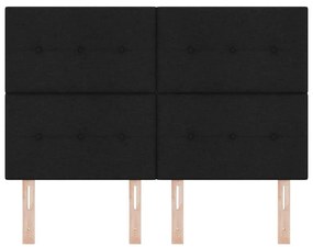 Cabeceira de cama LED preta de 80 cm em tecido