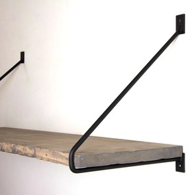Prateleira Decorativa de Madeira Wr038 – Nogueira e Preto – 60x20x14 c