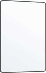 Espelho de casa de banho de parede retangular 91 x 61 cm com moldura de alumínio Preto