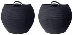 Conjunto de 2 cestos em algodão preto PANJGUR Beliani