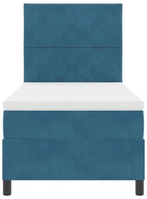 Cama Box com Colchão vidaXL Azul Escuro 90x200 cm Veludo