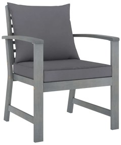 4 pcs conj. lounge jardim c/ almofadões madeira acácia maciça