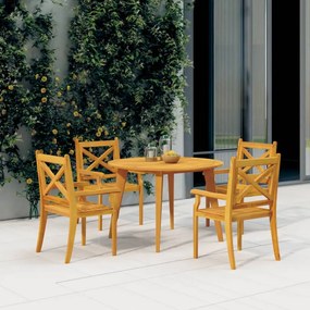 310301 vidaXL Mesa de jardim Ø110x75 cm madeira de acácia maciça