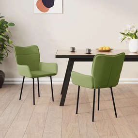 vidaXL Cadeiras de jantar 2 pcs veludo verde-claro