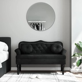 Banco com almofadões 120,5x65x75 cm veludo preto