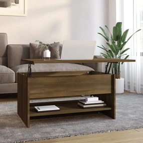 vidaXL Mesa de centro 80x50x40 cm derivados madeira carvalho castanho