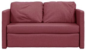 Sofá-cama sem pés 112x174x55 cm tecido vermelho tinto