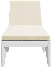 Espreguiçadeira com almofadão 186x60x29 cm PP branco
