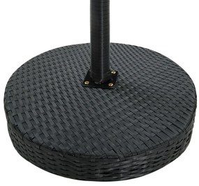 3 pcs conjunto bar de jardim com almofadões vime PE preto