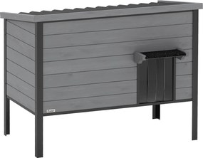PawHut Abrigo para Gatos à Prova de Intempéries com Telhado Abrível, Piso Removível e Entrada para 1-2 Gatos até 12 kg 85x55x70 cm Cinza claro | Aosom Portugal