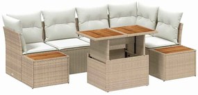 vidaXL Conjunto de Sofá de Jardim 10 pcs Bege Rattan Sintético