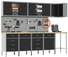 Conjunto de Armário de Trabalho e Painel de Ferramentas de 12 Peças vi
