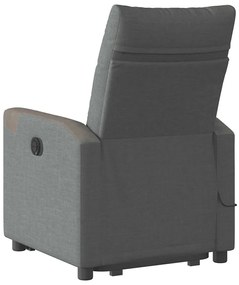 Poltrona elétrica elevatória massagens tecido cinzento-escuro