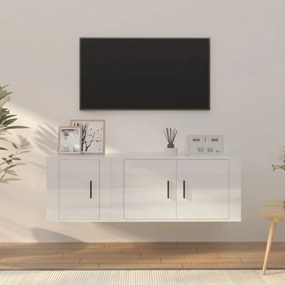 vidaXL 2 pcs conjunto móveis de TV derivados madeira branco brilhante