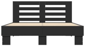 Estrutura de cama 120x200 cm derivados de madeira/metal preto