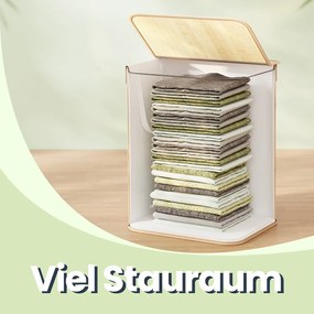 Cesto da roupa suja, com tampa de 95 L, em bambu 40 x 40 x 61 cm cor natural