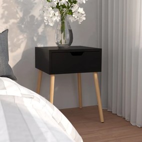 vidaXL Mesa de cabeceira 40x40x56 cm derivados de madeira preto