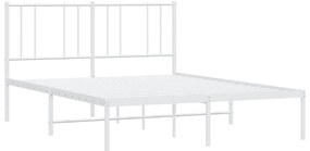 Estrutura de cama com cabeceira 160x200 cm metal branco