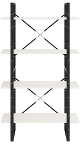 Estante com 4 prateleiras 80x30x140 cm pinho maciço branco