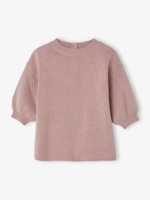 Vestido em tricot bordado, para bebé lilás