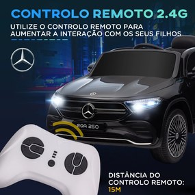 HOMCOM Carro Elétrico para Crianças Mercedes-Benz EQA Carro a Bateria