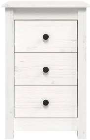 Mesa de cabeceira 40x35x61,5 cm madeira de pinho maciça branco