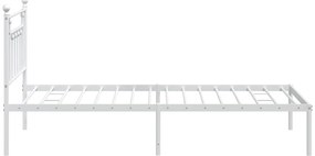 Estrutura de cama em metal com cabeceira 107x203 cm branco