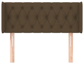 Cabeceira de cama c/ abas tecido 93x16x78/88 cm castanho-escuro