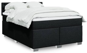 Cama com molas/colchão 160x200 cm tecido preto