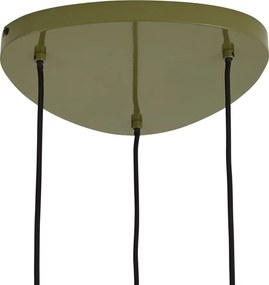 Candeeiro de Teto Pendente Retro Verde com Abajur de Metal 6 Luzes - Macaron