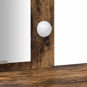 Mesa de Maquilhagem com Luzes LED Carvalho Fumado 102x33x135 cm