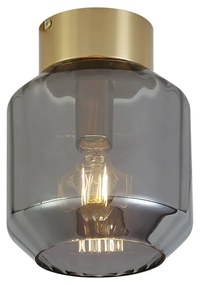 Plafon moderno latão com vidro fumado - Stiklo