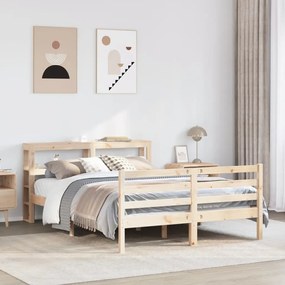 vidaXL Cama sem colchão 160x200 cm madeira de pinho maciça