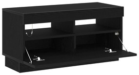 Estante de TV vidaXL com Luzes LED em Carvalho Preto 100x35x40 cm de M