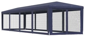 Tenda p/ festas c/ 10 paredes laterais em rede 3x12 m PEAD azul
