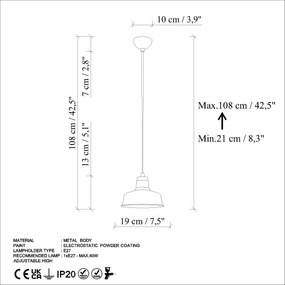 Candeeiro de Teto Memati – Laranja – Ø19 h:13 cm