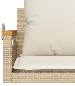 Banco baloiço com almofadões 63x62x40 cm vime PE bege