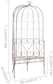 Banco de jardim 95 cm ferro antigo castanho
