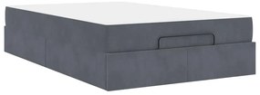 Estrutura da Cama Cinzento escuro 140 x 190 cm Veludo