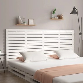 vidaXL Cabeceira de parede 206x3x91,5cm madeira de pinho maciça branco