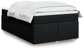 Cama boxspring com colchão 120x190 cm tecido preto